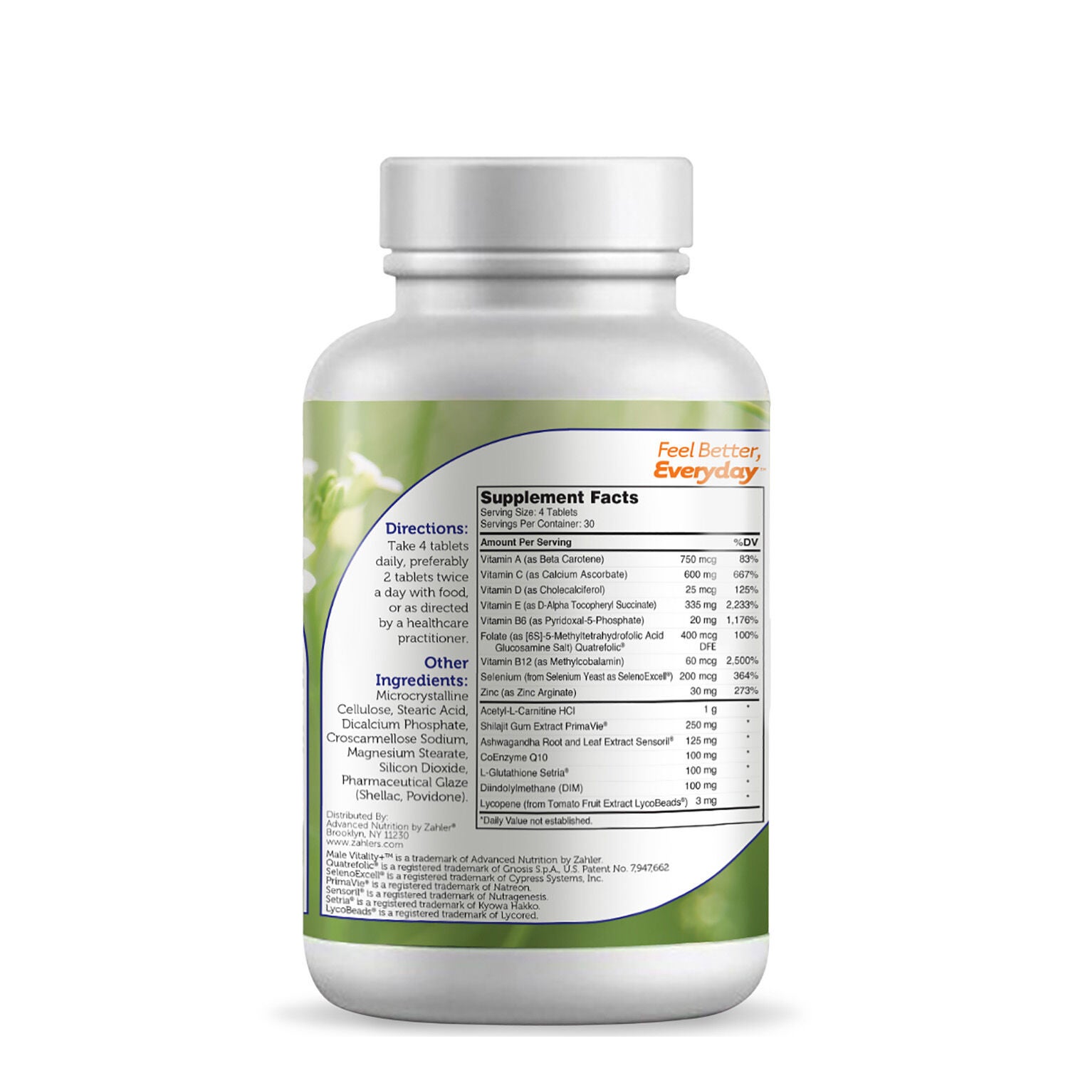 Male Vitality+&trade; - 120 Tablets (30 Servings)